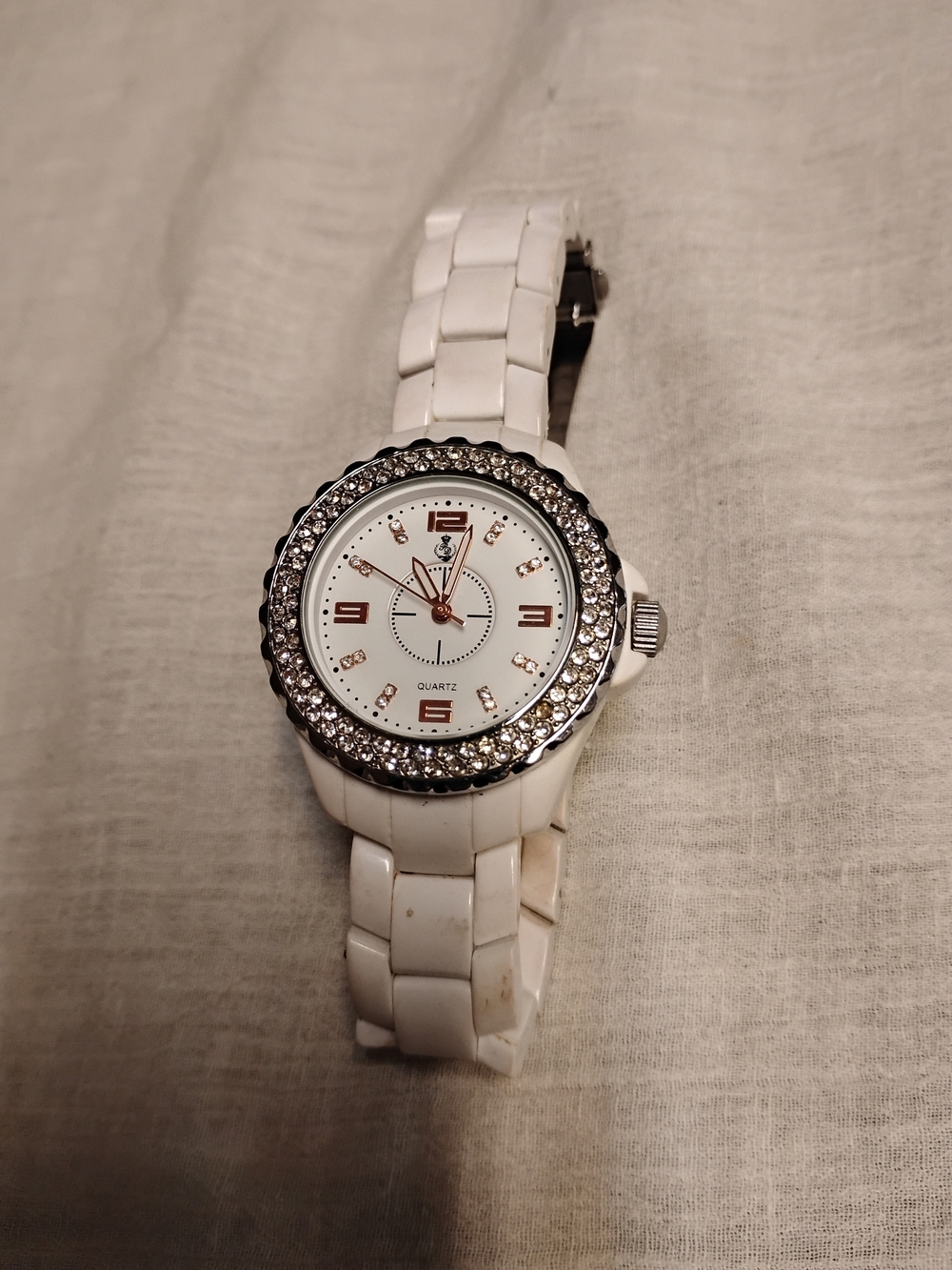 Rhinestone Chronograph Watch